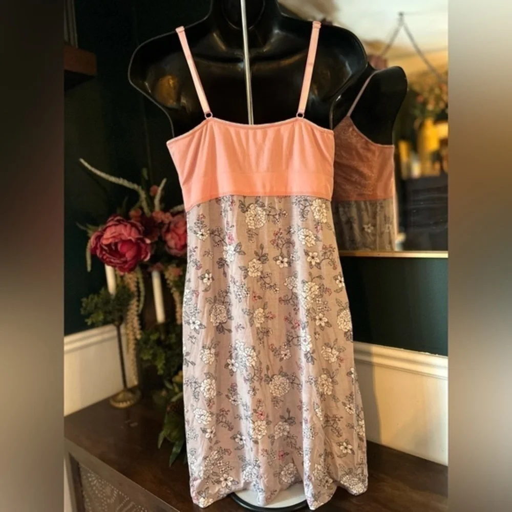 Pink and floral slip, Size L